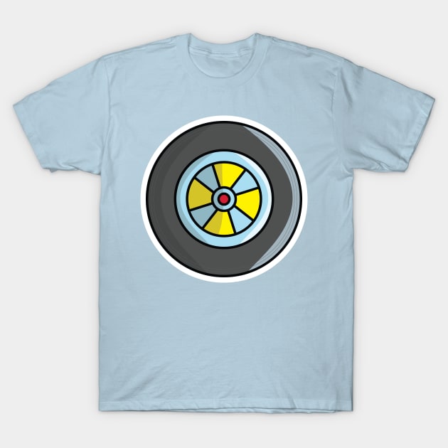 Sport Car Wheel Tire vector illustration. Transportation object icon concept. Tire shop logo design. Rubber tire or car tire logo. Automotive wheel high-speed motion. T-Shirt by AlviStudio